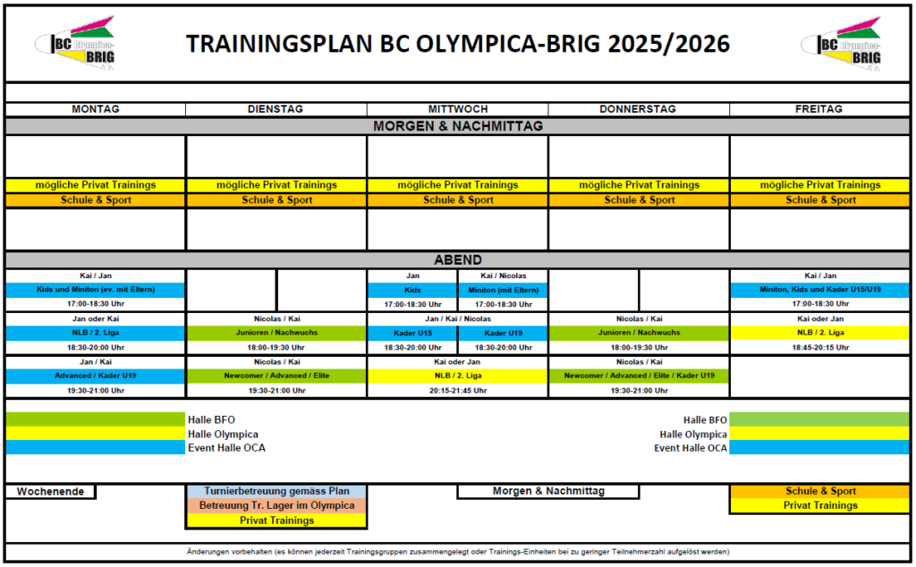 Trainingsplan Hompage 22 23